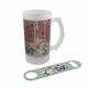 Rugby Beer Stein and Bottle Opener | Stainless Steel Bar Blade | Mustard and Gray