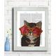 Kitten in Star Sunglasses, Rock Star cat poster, cat decor, cat illustration, cat picture, cat gift, cat lover, Cat Print, cat art
