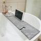 HOZY - Wooden Grey Marble Effect Bath Rack Caddy Bath Tray Bath Board Caddy Tablet Phone Drinks Holder