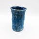 "1980s Ceramic Jeans Vase. Blue Denim Replica Porcelain. Vintage Collectible 20th Century Iconic Pop Art Studio Pottery Sculpture 6\" tall"