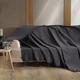 Dark Grey Throw - Large Sofa Throws - Organic Cotton Bedspread & Large Sofa Cover - Waffle Bedspread - Waffle Blanket - 220 cm x 240 cm