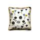 "John Lewis \"Chloe\", floral seed heads, blue, grey, yellow and cream cotton pillow cover."