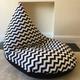 Large chevron black beanbag beanbag gaming reading chair made to order