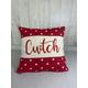 "Cwtch Cushion-16\" Red Spot cushion, Double sided 100% cotton, red dotty sofa cshion,"