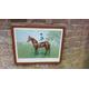 Large Wool Winder Horse Racing Portrait Antique Colour Print Equestrian St Leger British History Framed 55 x 44 cm