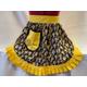 Retro Vintage 50s Style Half Apron / Pinny - Spooky Ice Creams on Black with Gold Trim