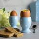 Egg Holder | Egg Cup Set | Ceramic Egg Holder, Sky Blue and White Polka Dot Pottery Egg Cup Holder SET OF TWO, Housewarming, Christmas Gift