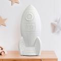 Simple Designs 12 1/2"H White Porcelain Rocketship Accent Table Lamp