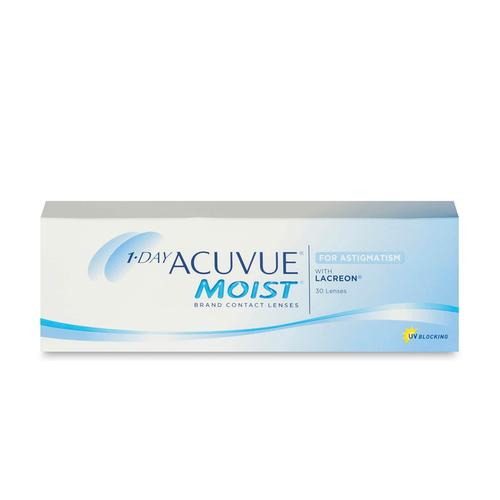 Johnson & Johnson 1-Day Acuvue Moist for Astigmatism (30er Packung) Tageslinsen (0 dpt, Zyl. -0,75, Achse 160 ° & BC 8.5) mit UV-Schutz