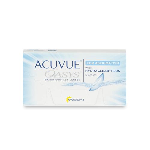 Johnson & Johnson Acuvue Oasys for Astigmatism (6er Packung) 2-Wochen-Linsen (-0.75 dpt, Zyl. -1,75, Achse 120 ° & BC 8.6) mit UV-Schutz