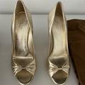 Gucci Shoes | Authentic Gucci Shoes Gold Nappa Sand Pelle Size Us 9 | Color: Gold | Size: 9