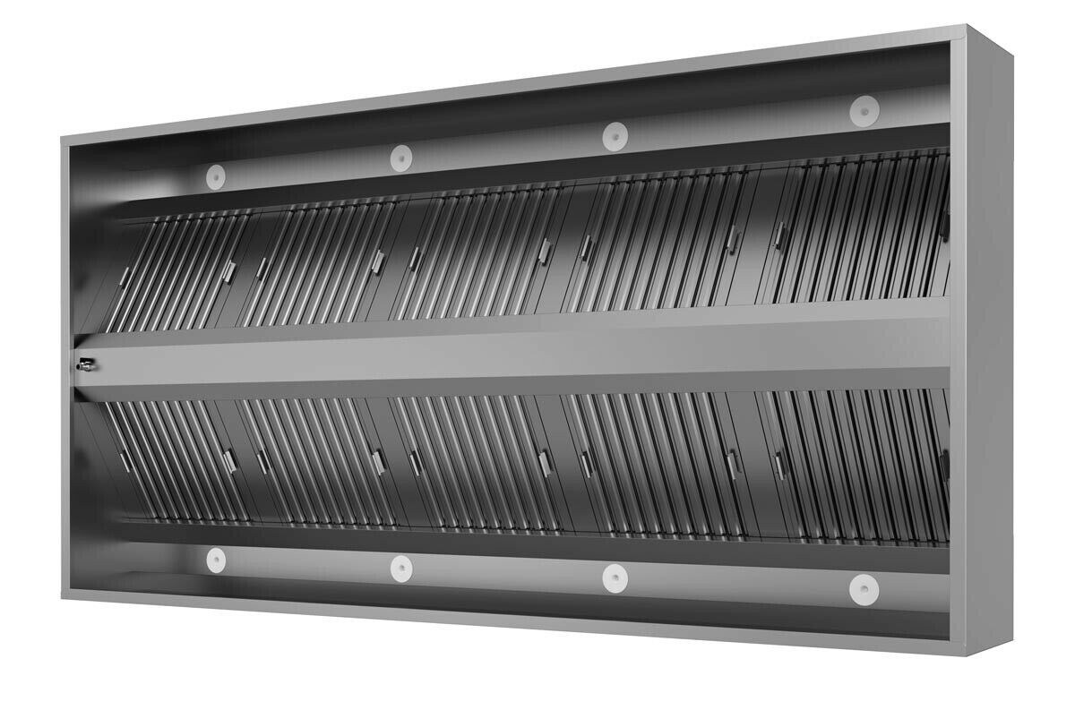 Edelstahl Insel-Dunstabzugshaube Abzugshaube mit Labyrinthfilter 4000x1500x400mm Image