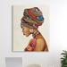 Stupell Industries Woman Wearing Traditional African Fashion Headwrap - Painting Canvas in Brown/Red | 20 H x 16 W x 1.5 D in | Wayfair