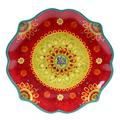 Certified International Tunisian Sunset Round Platter All Ceramic/Earthenware/Stoneware in Green/Red | 13.25 W in | Wayfair 22454