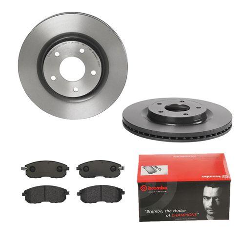 BREMBO Bremsensatz-Vorderachse COATED DISC LINE / STANDARD Bremsensatz, Scheibenbremse vorne rechts links innenbelüftet 296mm für INFINITI RENAULT NIS