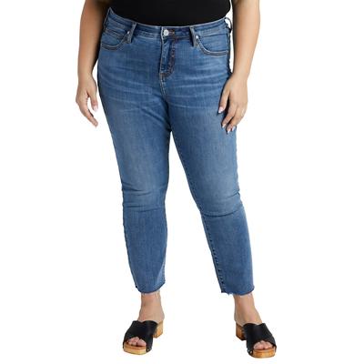Plus Size Ruby Mid Rise Straight Crop Jeans - Oceanfront