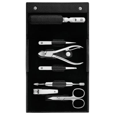ZWILLING Beauty Maniküre Pediküre Set 7tlg. mit Nagelknipser, Leder, schwarz Nagelpflegeset