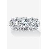 Women's Platinum over Sterling Silver Cubic Zirconia Halo Eternity Bridal Ring by PalmBeach Jewelry in Silver (Size 11)