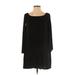 Express Casual Dress - Shift: Black Solid Dresses - Women's Size Small