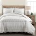 Hygge Geo Reversible Cotton Duvet Taupe/White 3Pc Set King - Lush Decor 21T011682