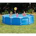 Intex 2.5' x 12' Steel Hard Sided Pool Steel in Blue/Gray/White | 30 H x 144 W x 144 D in | Wayfair 28210EH + 28637EG