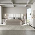 Casa Ispirata Colonna Wall Bed (K) Upholstered/Linen in White | 66 H x 153.875 W x 86.18 D in | Wayfair 2201-103K-007