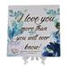 Trinx Square I Love You More Than You Will Decorative Plaque Porcelain/Ceramic in Gray | 7.25 H x 7.25 W x 1 D in | Wayfair
