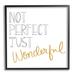Stupell Industries Not Perfect Just Wonderful Inspirational Phrase Minimal - Textual Art Canvas in Black/Yellow | 12 H x 12 W x 0.5 D in | Wayfair