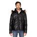 Threadfast Apparel 397J Vegan Leather Puffer Jacket in Black Lthr size XL | Polyester