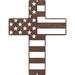 Trinx Flag Cross Wall Décor Metal in Brown | 23 H x 18 W x 0.06 D in | Wayfair 0DE246AE3062474CAD2B6F58F8233EF8