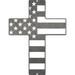 Trinx Flag Cross Wall Décor Metal in Gray | 23 H x 18 W x 0.06 D in | Wayfair E73A6308656F4CBBA6DFB5A1765DFD65