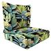 Bungalow Rose 24" x 46.5" Outdoor Deep Seat Chair Cushion Set w/ Welt Polyester in Black/Brown/Green | 6 H x 24 W x 24 D in | Wayfair