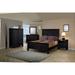 Wood Bed with High Headboard in Black