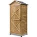 Fir Wood Outdoor Storage Cabinet Garden Shed with Waterproof Asphalt Roof
