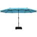 15FT Double Sided Patio Umbrella Outdoor Market Umbrella with Base