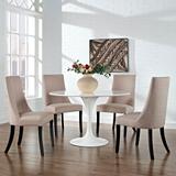 Reverie Modern Upholstered Fabric Dining Room Chairs, Gray, Set of 4