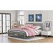 Modern King Size Platform Bed with Center Support Feet, Horizontal Strip Hollow Shape Headboard and Footboard