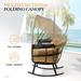 Outdoor Egg Rocking Chair with Foldable Canopy with Cushion by Crestlive Products