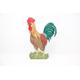 Vintage cockerel rooster oil on wood board painting cut out figure folk art stand up shop display