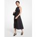 Michael Kors Stretch Cotton Poplin Cutout Dress Black XL