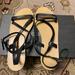 J. Crew Shoes | J Crew Leather Sandals, Wrap Around The Ankle. Black W/Gold Buckle. Size 9. Nwt | Color: Black | Size: 9