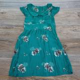 American Eagle Outfitters Dresses | Floral Short Sleeve Flowy Peter Pan Dress | Color: Blue/Green | Size: Xs