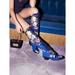 Free People Shoes | Free People Jeffrey Campbell Floral Over The Knee Lace Up Joe Boots 9.5 Rare | Color: Blue | Size: 9.5