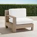 St. Kitts Left-facing Chair in Weathered Teak with Cushions - Custom Sunbrella Rain, Special Order, Rain Dune - Frontgate