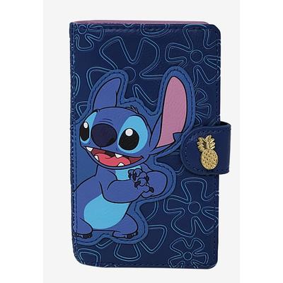 Women's Loungefly X Disney Women'S Stitch Snap Flap Wallet Pineapples Flowers Blue Wallet by Disney in Multi