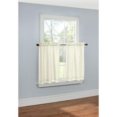 Rhapsody Lined Indoor Rod Pocket Window Curtain Tiers , Set Of 2 by Thermavoile™ in Ivory