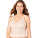 Plus Size Women's Front-Close Lace Wireless Posture Bra 5107565 by Exquisite Form in Rose Beige (Size 40 DD)