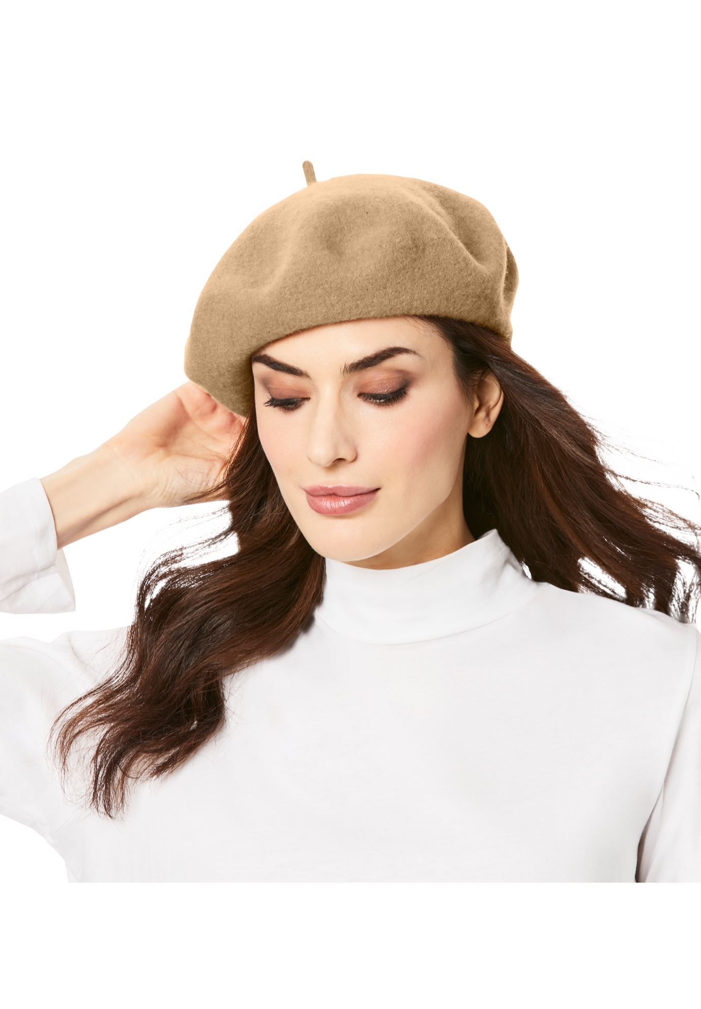 Women's Wool Beret. by Accessories For All in Soft Camel