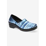 Wide Width Women's Laurie Slip On by Easy Street in Multi Metallic Stripes (Size 8 1/2 W)