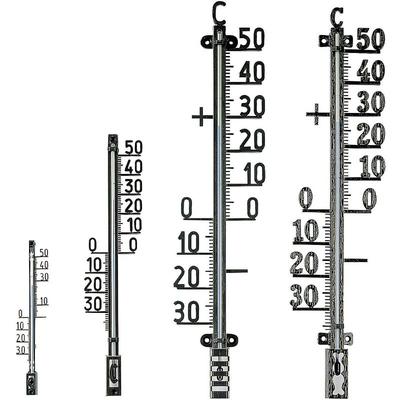 Innen/Außenthermometer Metall rostfrei 42cm